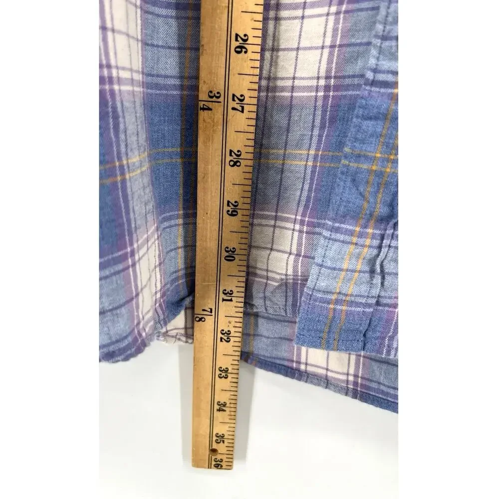 J.Crew Classic Cotton Linen Twill Button Down Shirt Men's Size XXLT Blue Purple